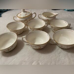 Pope Gosser Florence 57  3025 cups, cream and sugar bowl with lid.